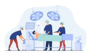 Surgeons Team Surrounding Patient Operation Table Flat Vector Illustration Cartoon Medical Workers Preparing Surgery Medicine Technology Concept 74855 8596