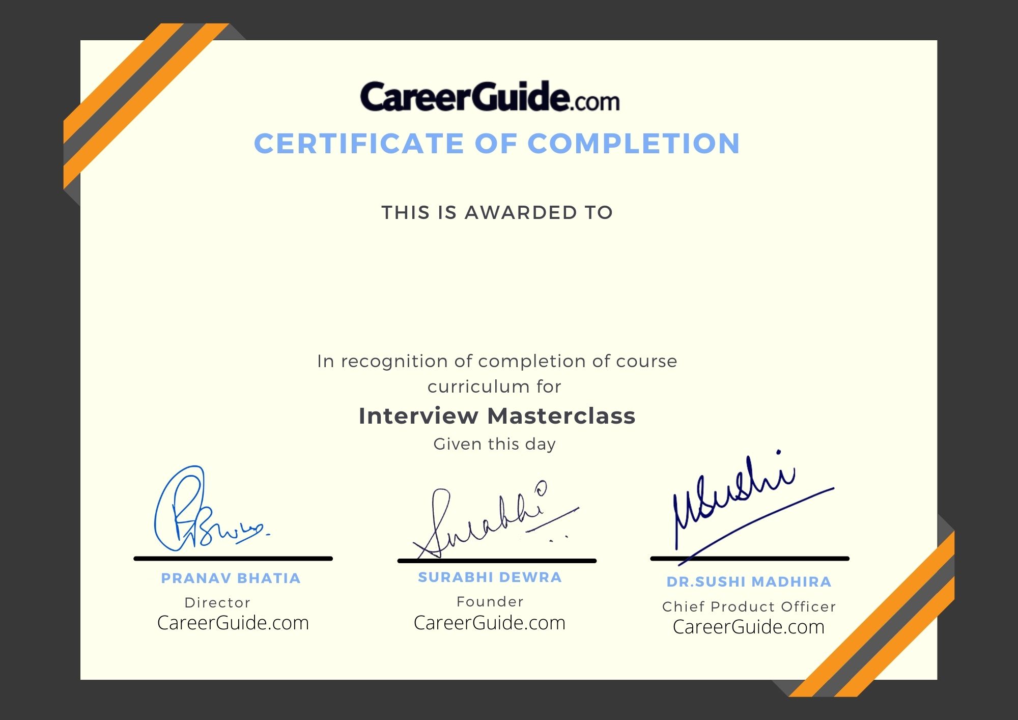 Interview Masterclass Image Certificate - CareerGuide