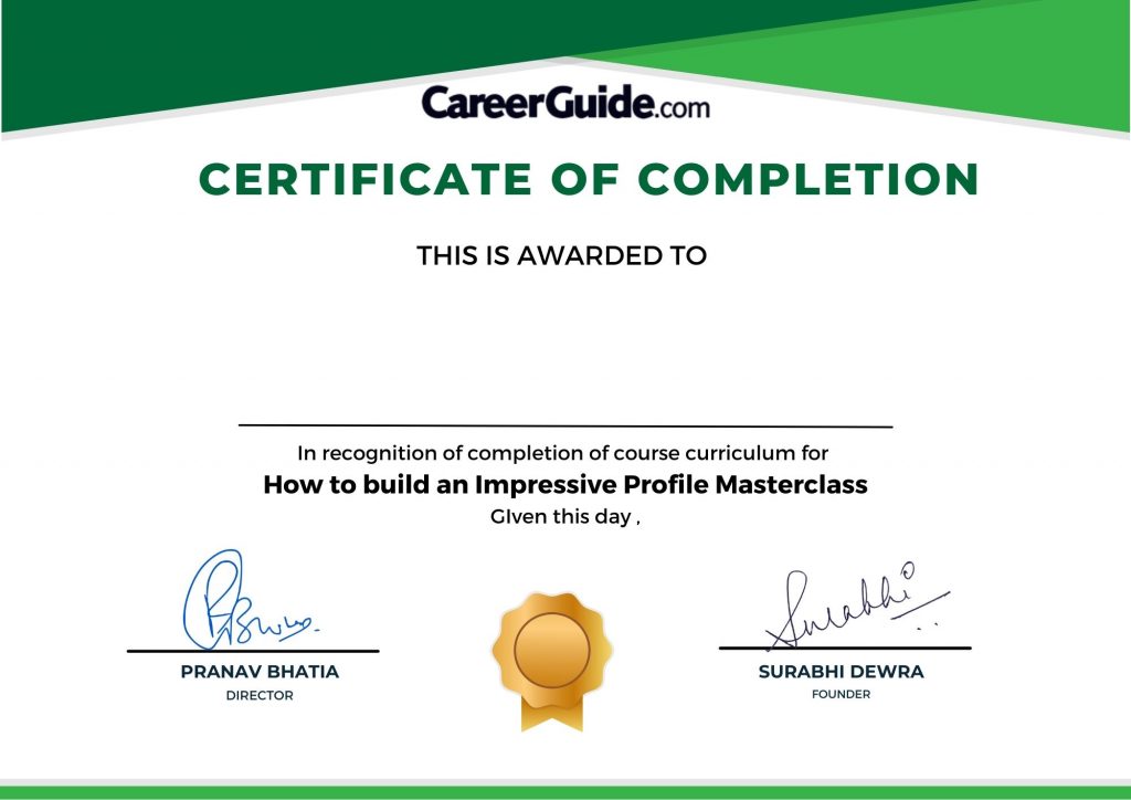 How To Build An Impressive Profile Completion Certificate - CareerGuide