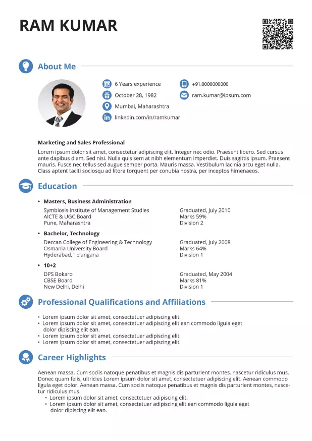 Latest Resume Samples For Experienced Candidates