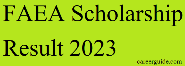 Faea Scholarship Result 2023