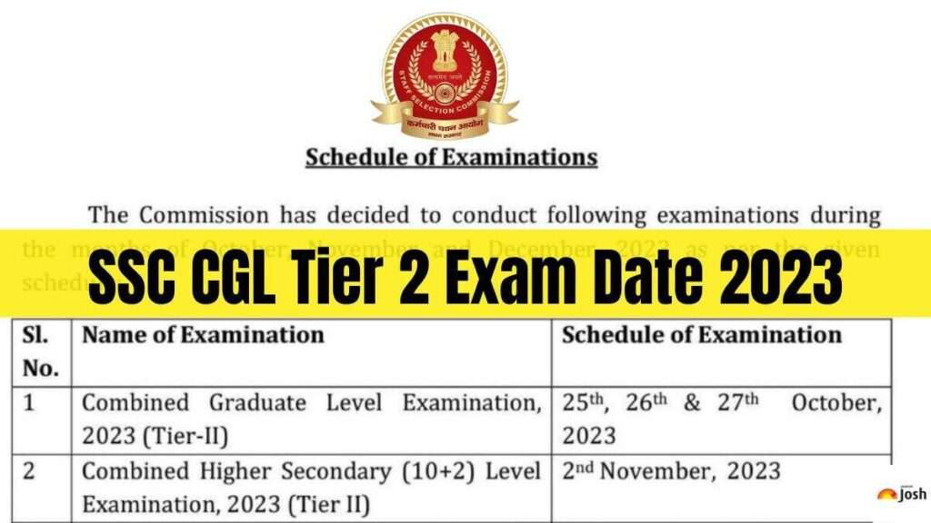 Ssc Cgl Tier 2 Exam Date 2023