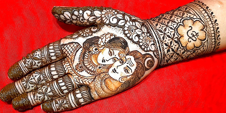 Shiva And Parvati Mehndi Design 02