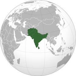 South Asia (orthographic Projection) Without National Boundaries.svg