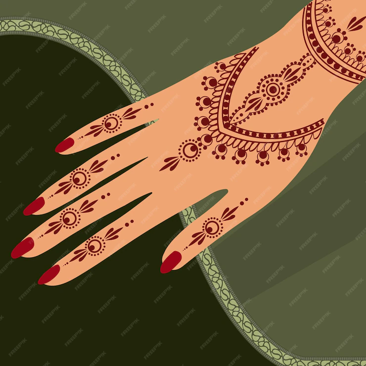 Eid Henna Mehndi Hands Vector Illustration Eid Henna Hand Drawn Henna Vector Design 690091 388