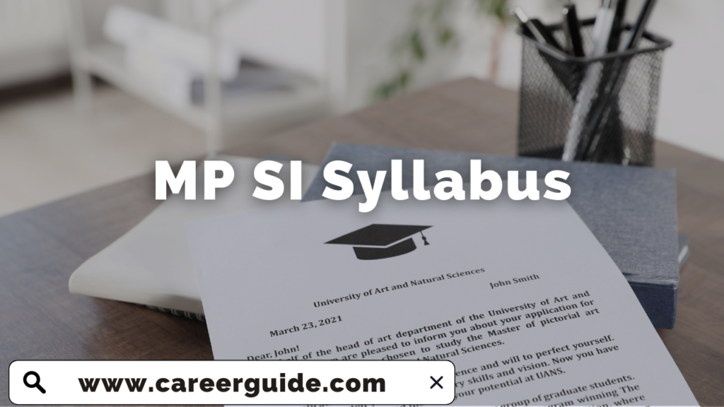 MP SI Syllabus