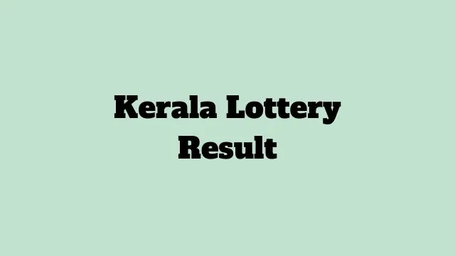 Kerala Lottery Result