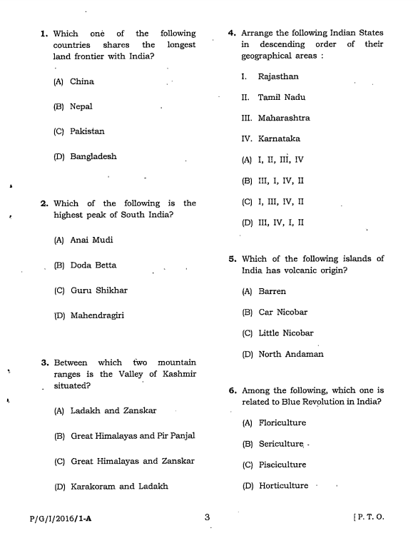 Mppsc Question Paper 2016 3