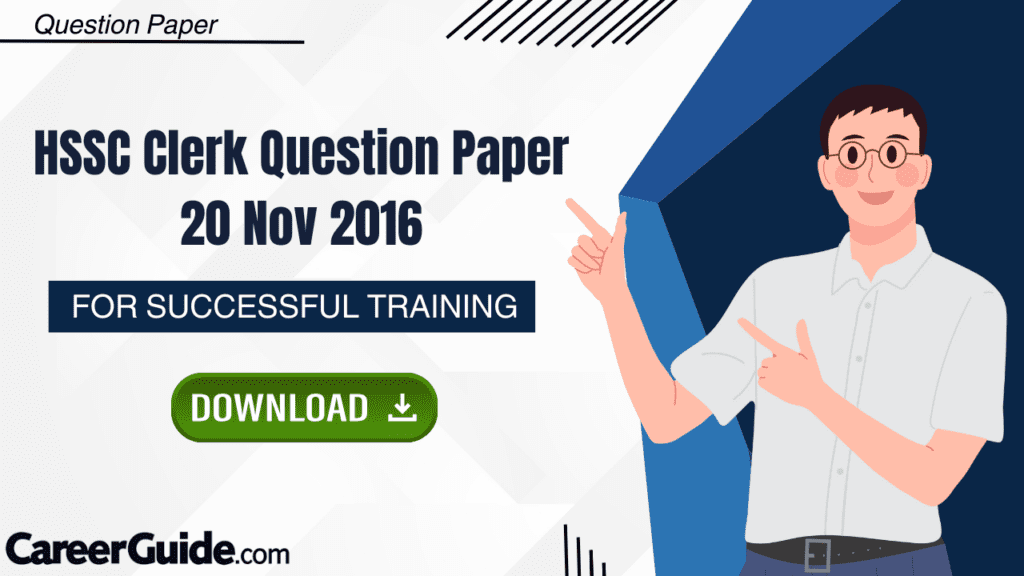 HSSC Clerk Question Paper 20 Nov 2016