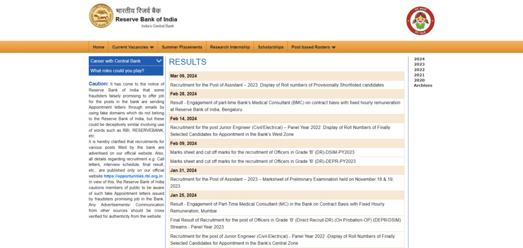 RBI Assistant Result