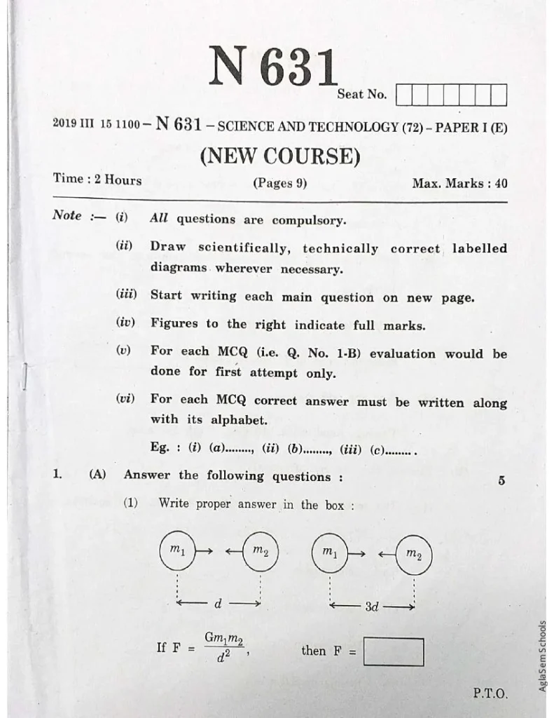 10th class science question paper 2019