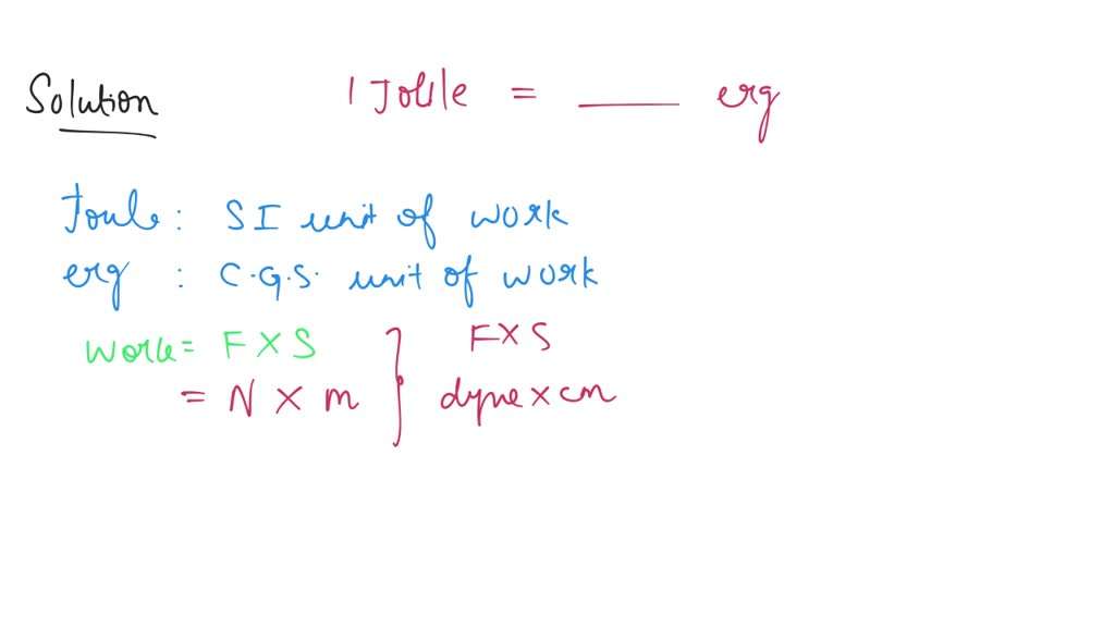 1 Joule Is Equal To How Many Erg