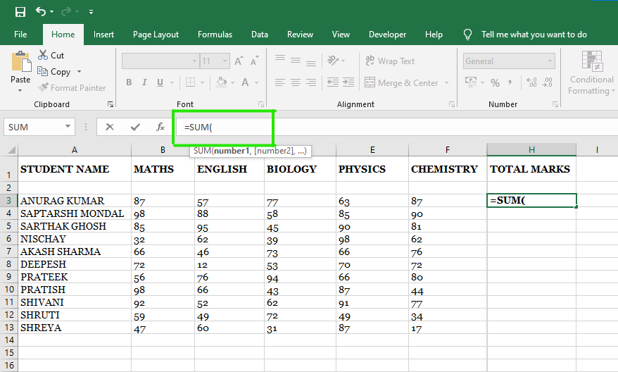How To Calculate Sum In Excel