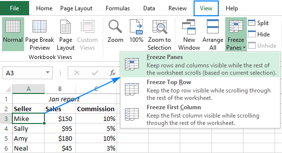 How To Freeze A Row In Excel