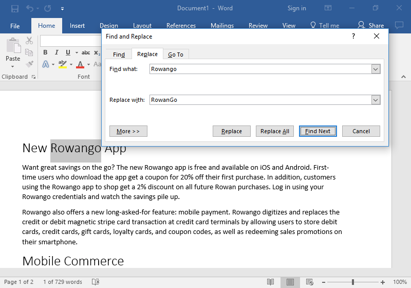 How To Replace Words In Word