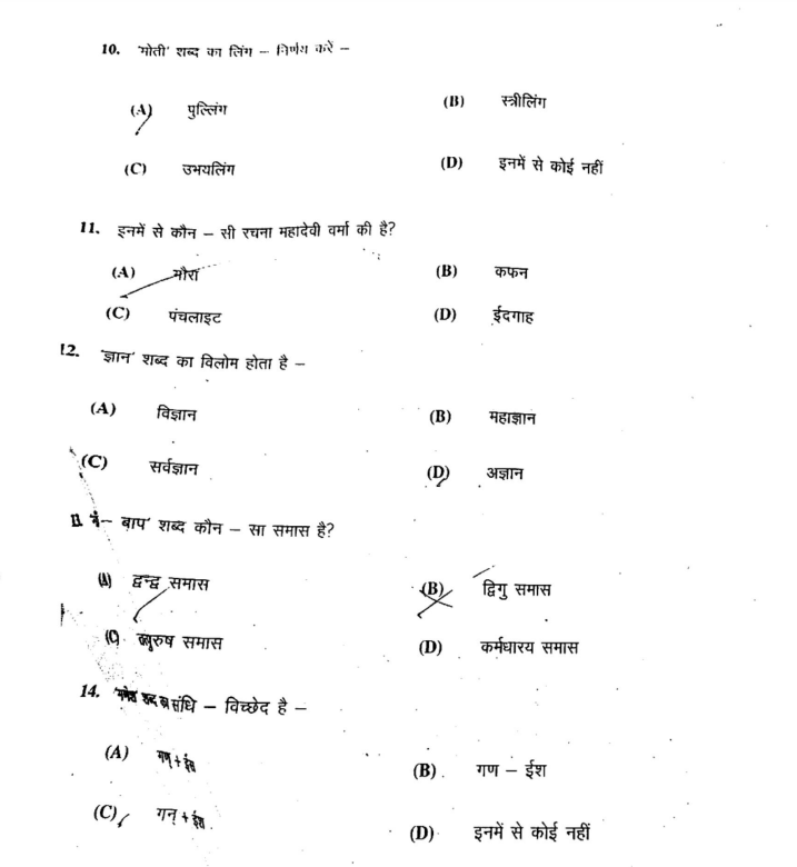 Bihar Board 12th Hindi Question Paper 2019 3