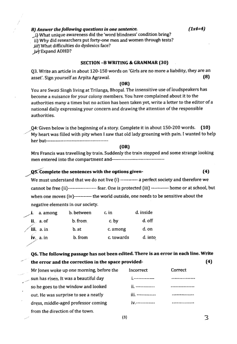 English Sample Paper Class 9 2023 3