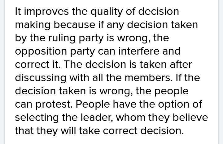 How Does Democracy Improve The Quality Of Decision Making