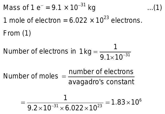 How Many Moles Of Electron Weigh One Kilogram