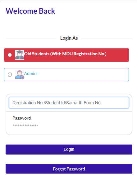 Mdu Student Portal Login