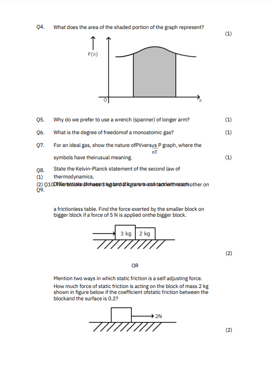 Physics Model Question Paper 2023 Class 11 2