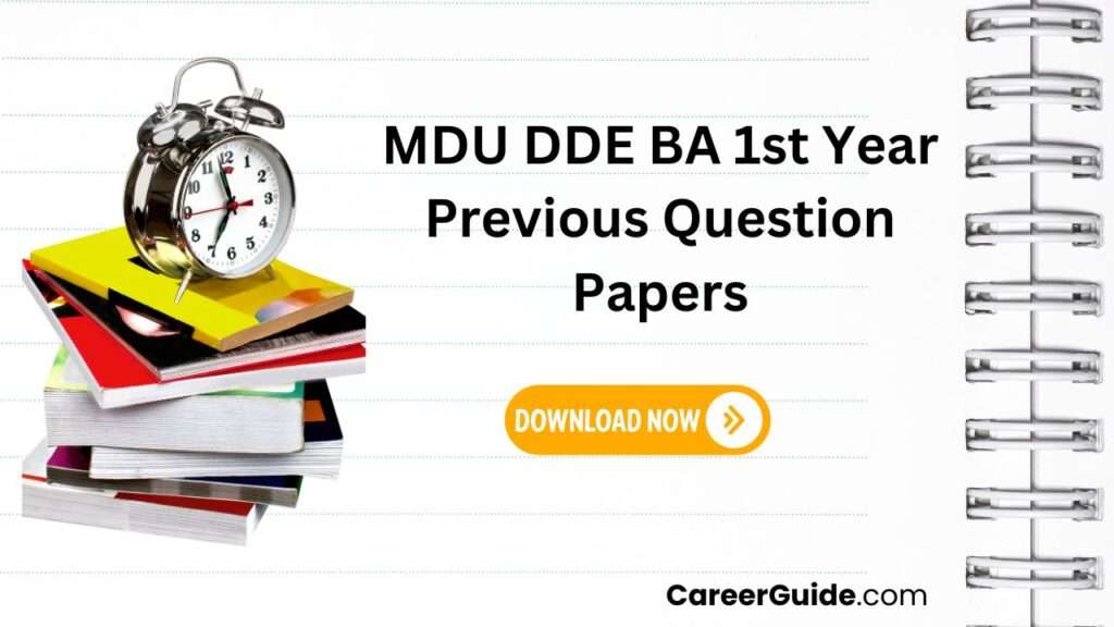 Mdu Dde Ba 1st Year Previous Question Papers