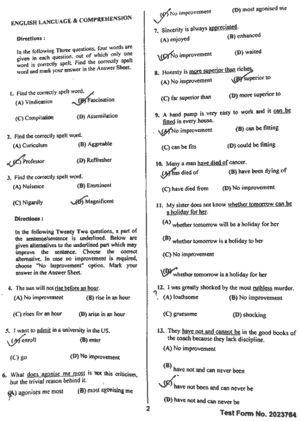 Ssc Cgl Last Year Question Paper 4