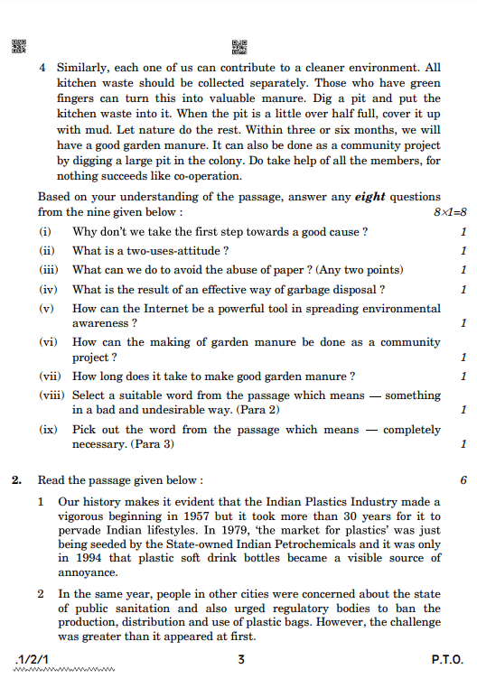 Cbse 12 English Sample Paper 2022 3