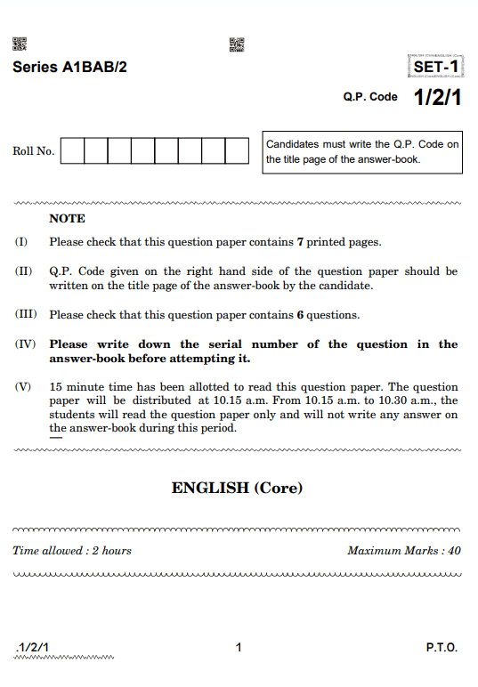 Cbse 12 English Sample Paper 2022