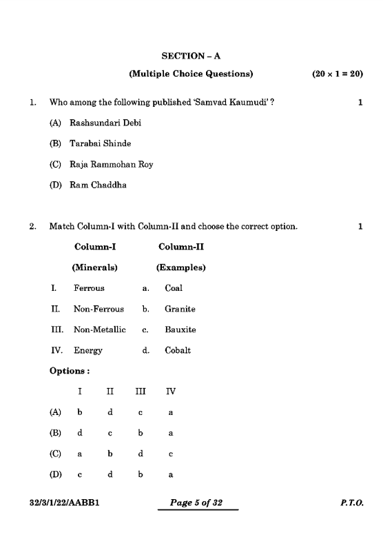 Class 10 Social Science Question Paper 2023 3