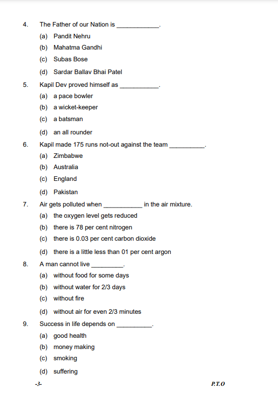 Odisha 10th Board Exam Question Paper 2019 English 3