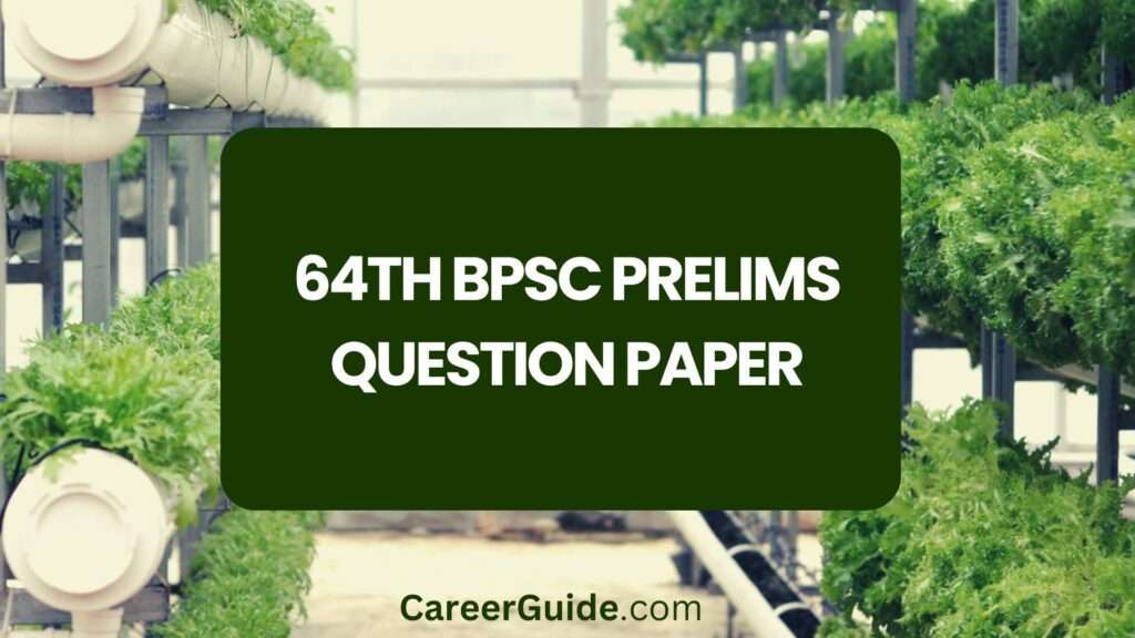 64th Bpsc Prelims Question Paper