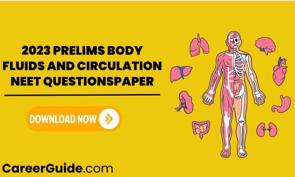 Body Fluids And Circulation Neet Questions