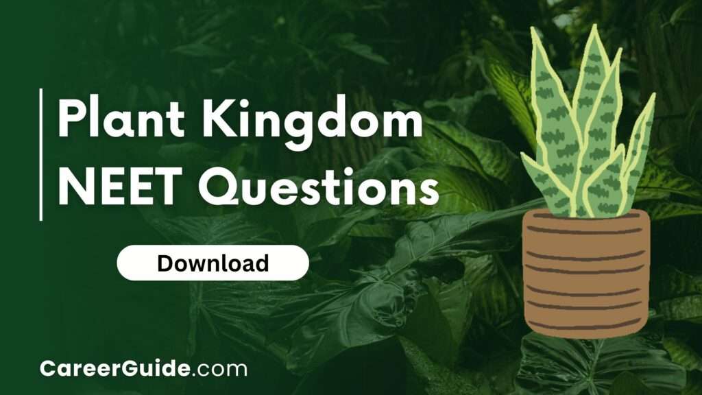 Plant Kingdom Neet Questions Paper