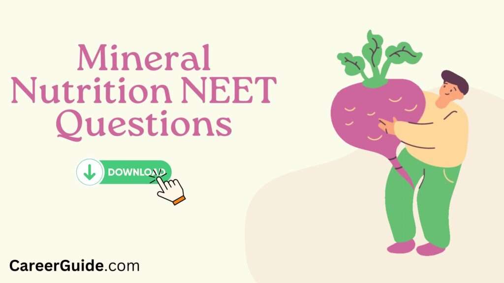 Mineral Nutrition Neet Questions